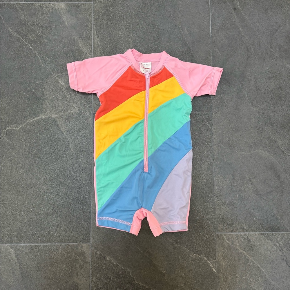 Colorful Rainbow Rashguard Swimwear - 75cm 12-18 months EUC